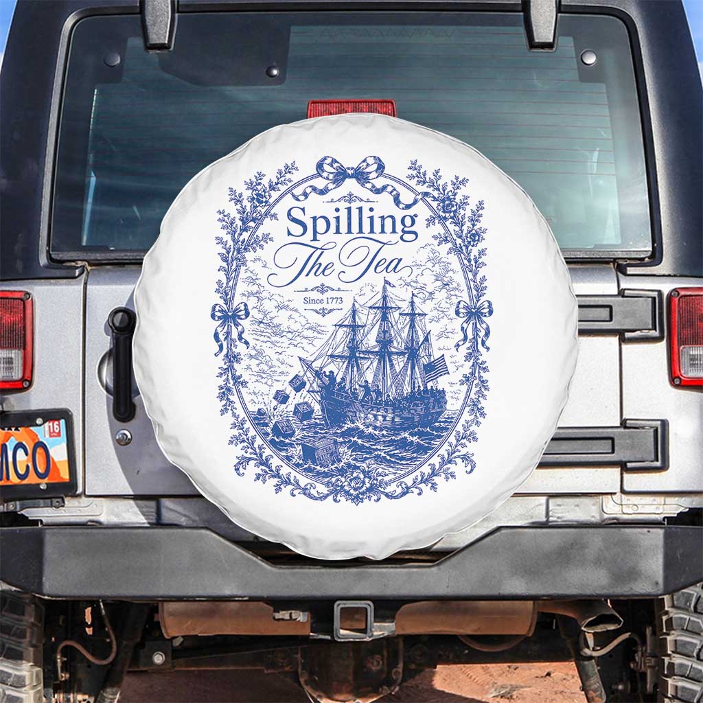 Spilling The Tea Since 1773 Boston Tea Party Spare Tire Cover Funny Historical Toile Graphic American History Humor