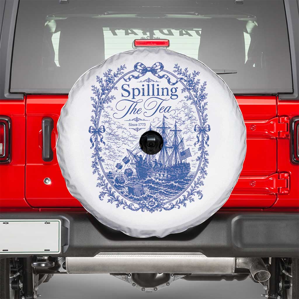 Spilling The Tea Since 1773 Boston Tea Party Spare Tire Cover Funny Historical Toile Graphic American History Humor