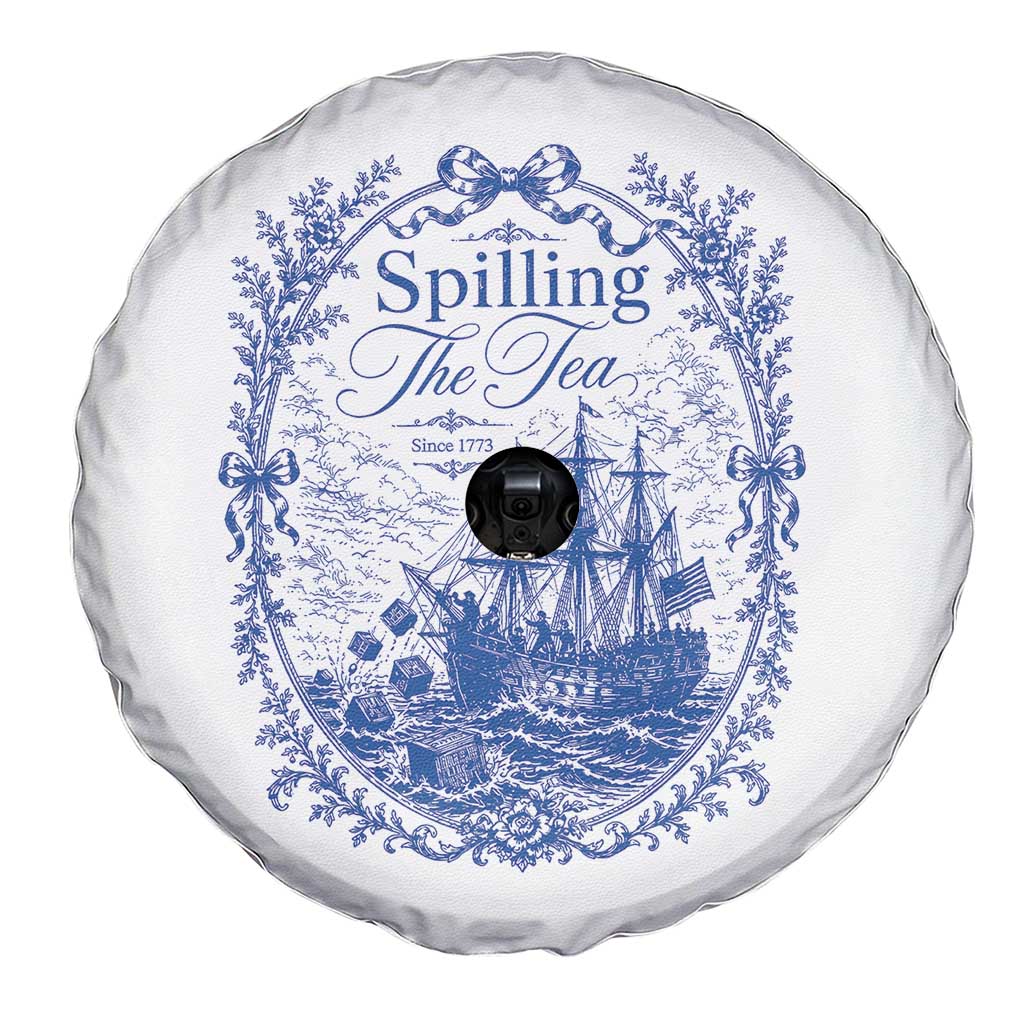 Spilling The Tea Since 1773 Boston Tea Party Spare Tire Cover Funny Historical Toile Graphic American History Humor
