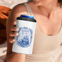 Spilling The Tea Since 1773 Boston Tea Party 4 in 1 Can Cooler Tumbler Funny Historical Toile Graphic American History Humor