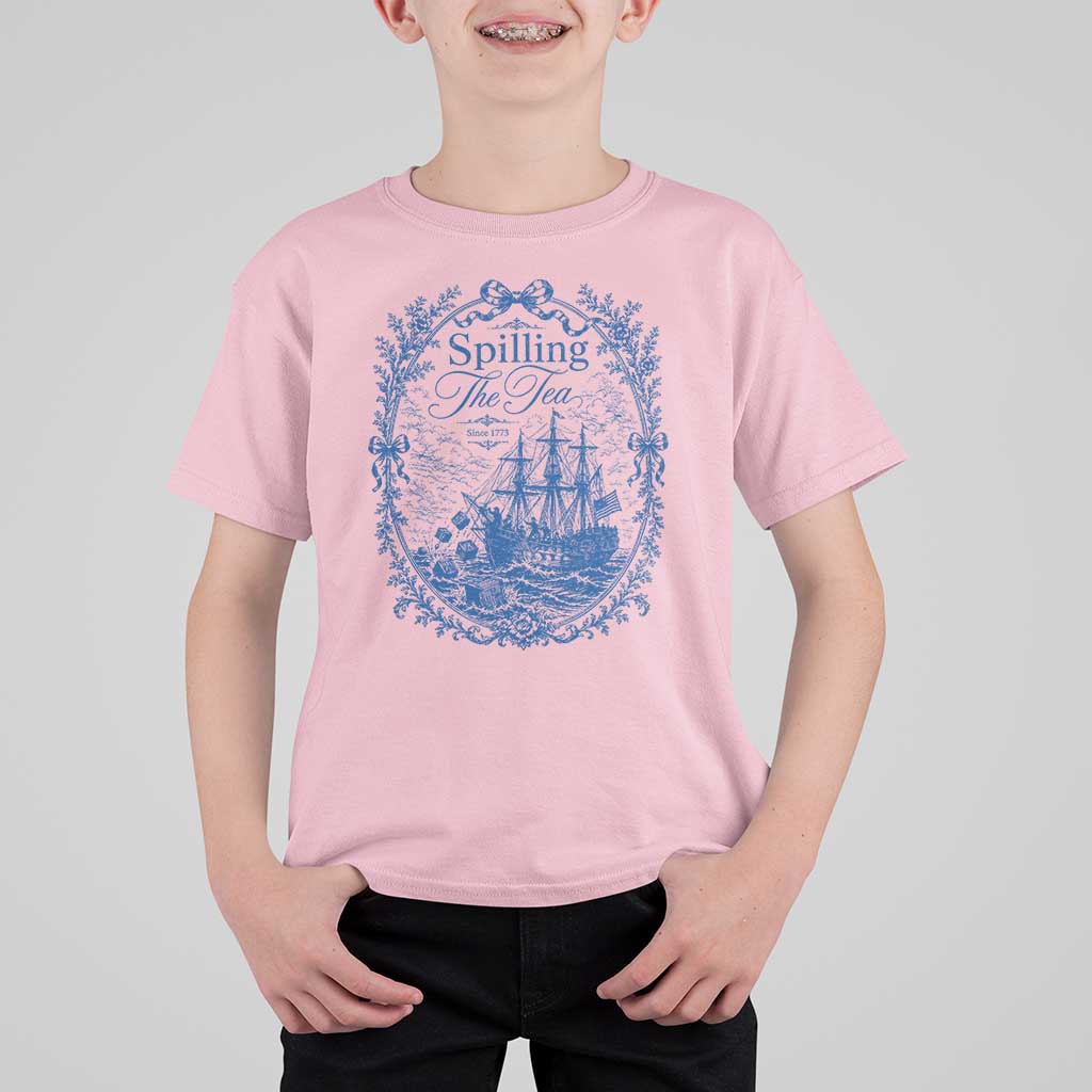 Spilling The Tea Since 1773 Boston Tea Party T Shirt For Kid Funny Historical Toile Graphic American History Humor