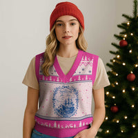 Spilling The Tea Since 1773 Boston Tea Party V-Neck Knit Sweater Vest Funny Historical Toile Graphic American History Humor