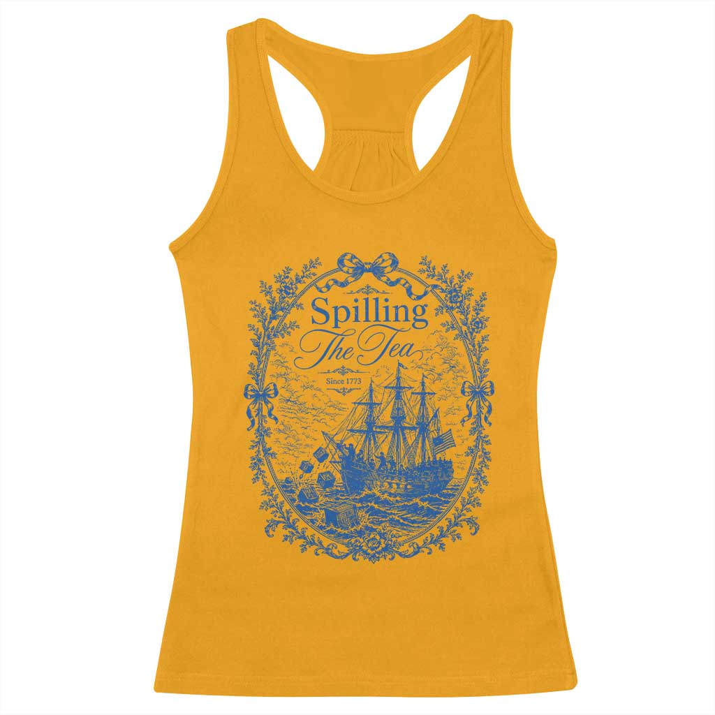 Spilling The Tea Since 1773 Boston Tea Party Racerback Tank Top Funny Historical Toile Graphic American History Humor