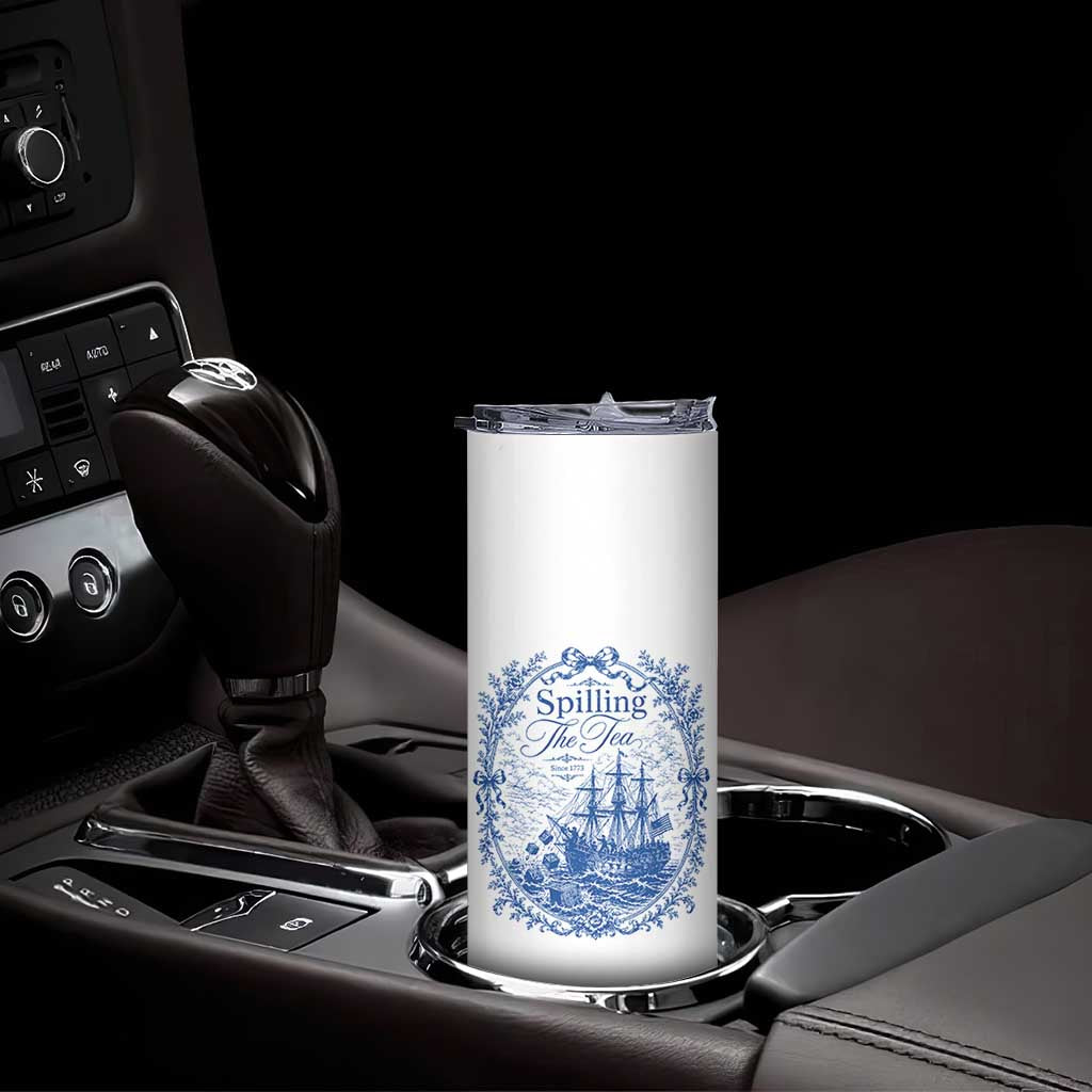 Spilling The Tea Since 1773 Boston Tea Party Skinny Tumbler Funny Historical Toile Graphic American History Humor