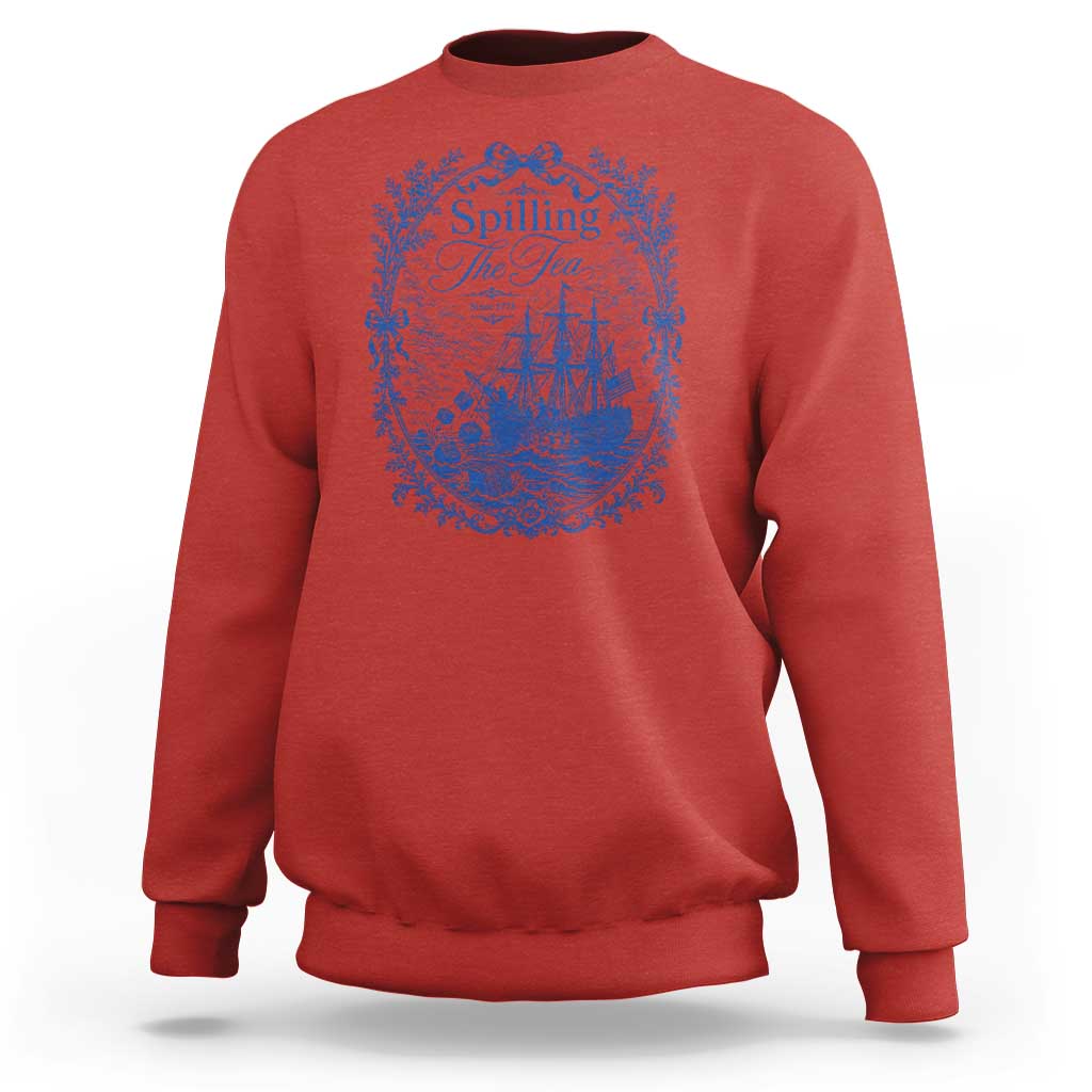Spilling The Tea Since 1773 Boston Tea Party Sweatshirt Funny Historical Toile Graphic American History Humor