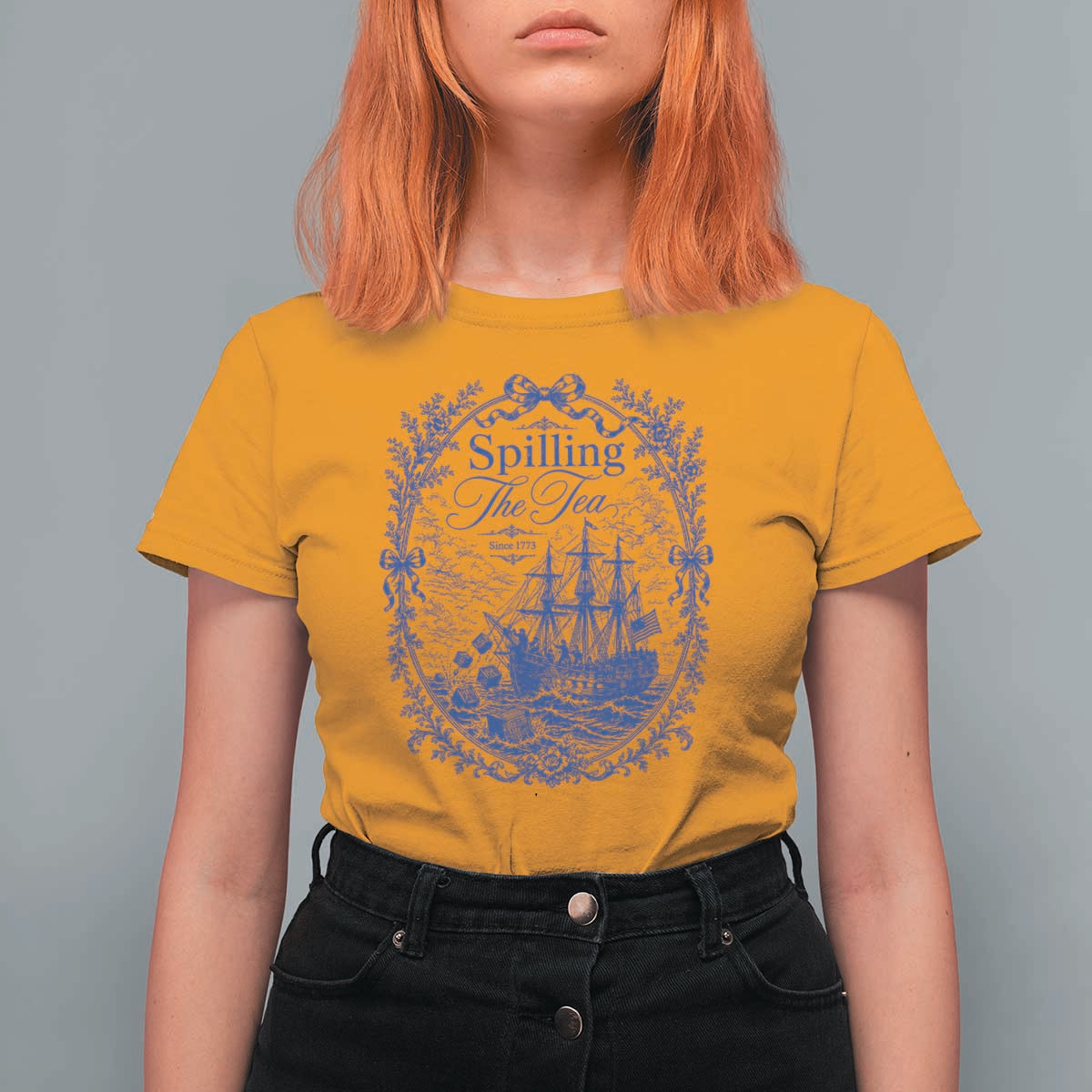 Spilling The Tea Since 1773 Boston Tea Party T Shirt For Women Funny Historical Toile Graphic American History Humor