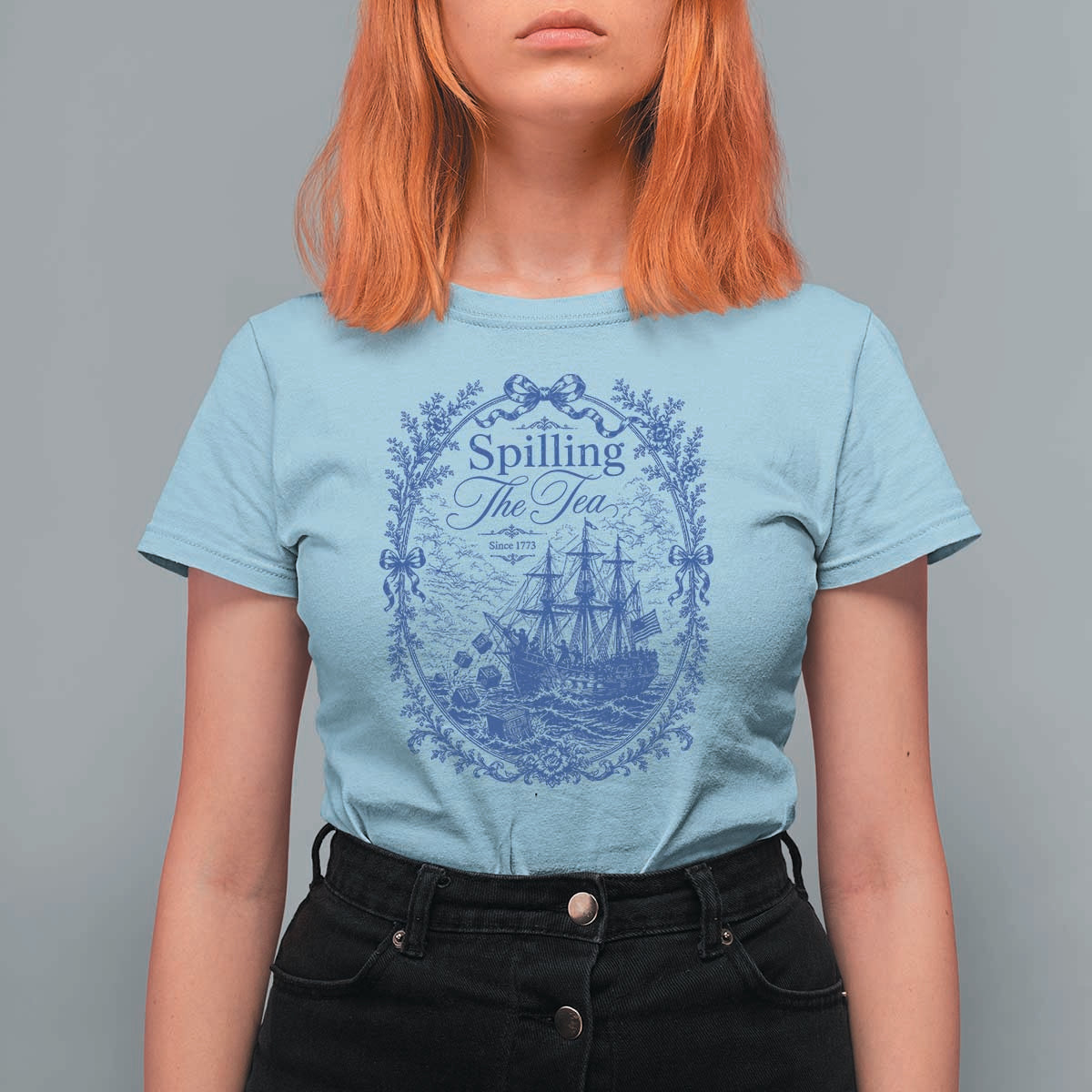 Spilling The Tea Since 1773 Boston Tea Party T Shirt For Women Funny Historical Toile Graphic American History Humor