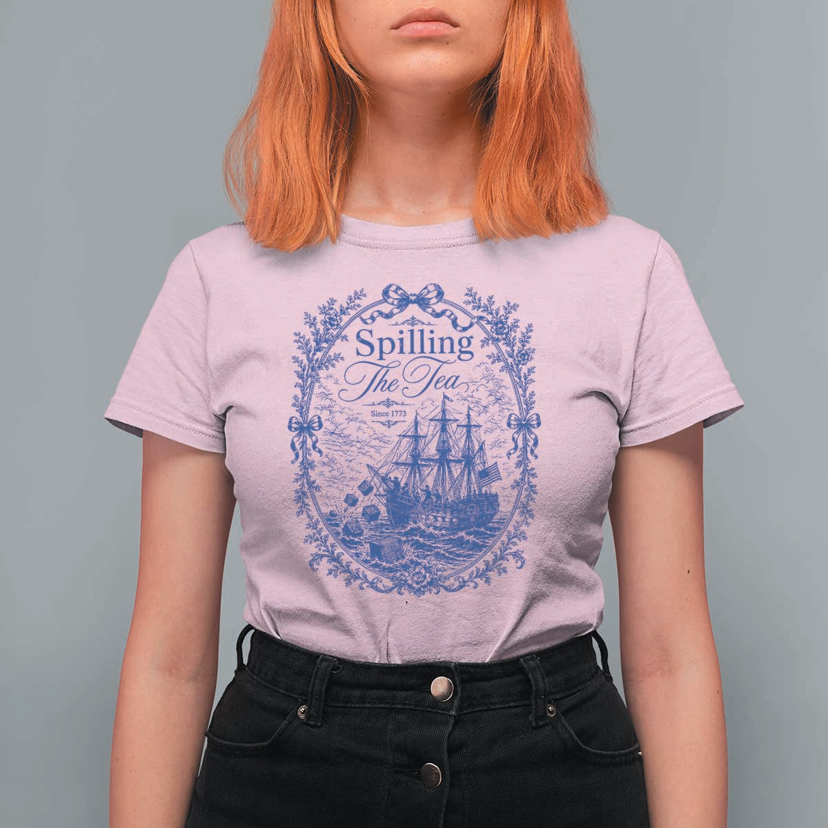 Spilling The Tea Since 1773 Boston Tea Party T Shirt For Women Funny Historical Toile Graphic American History Humor