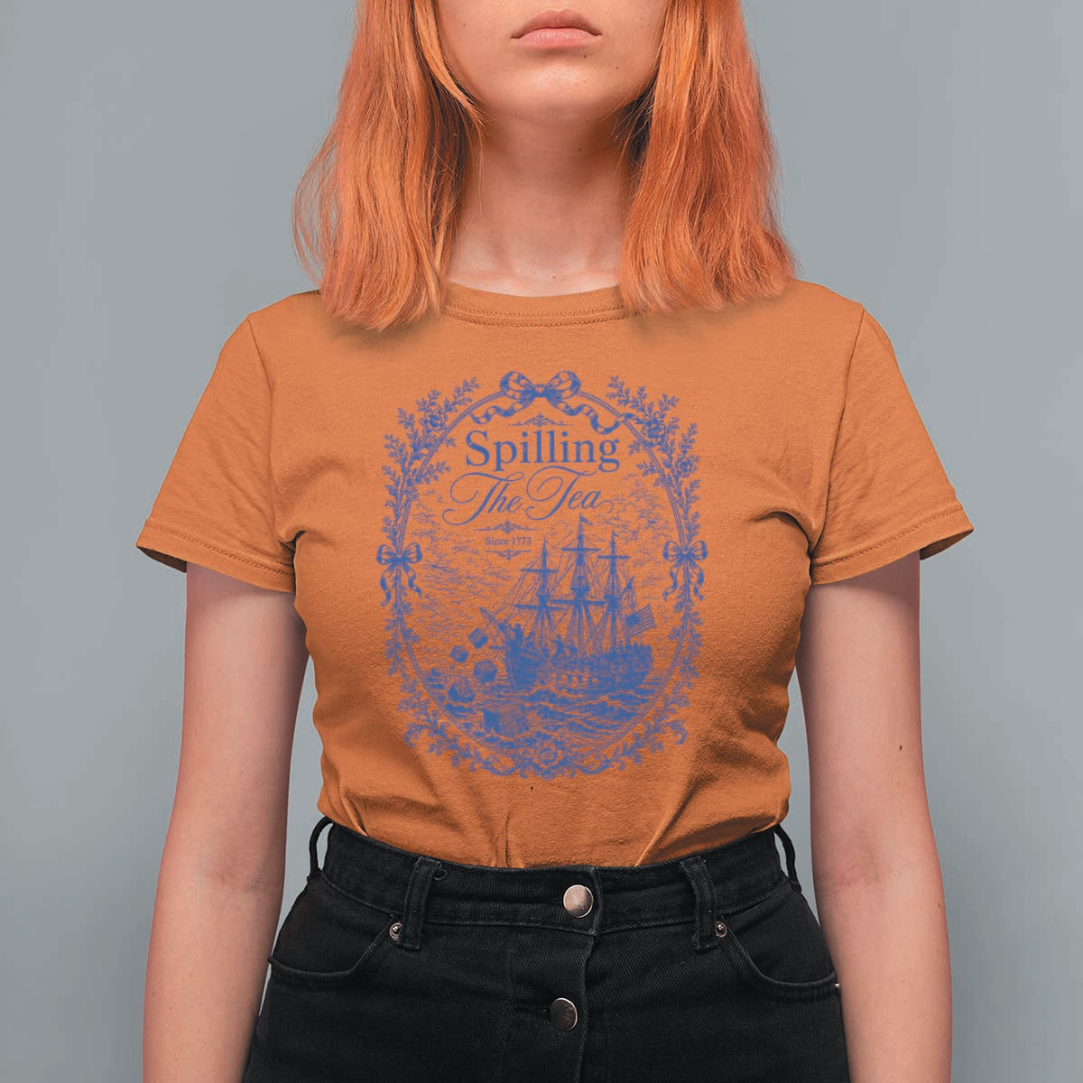Spilling The Tea Since 1773 Boston Tea Party T Shirt For Women Funny Historical Toile Graphic American History Humor