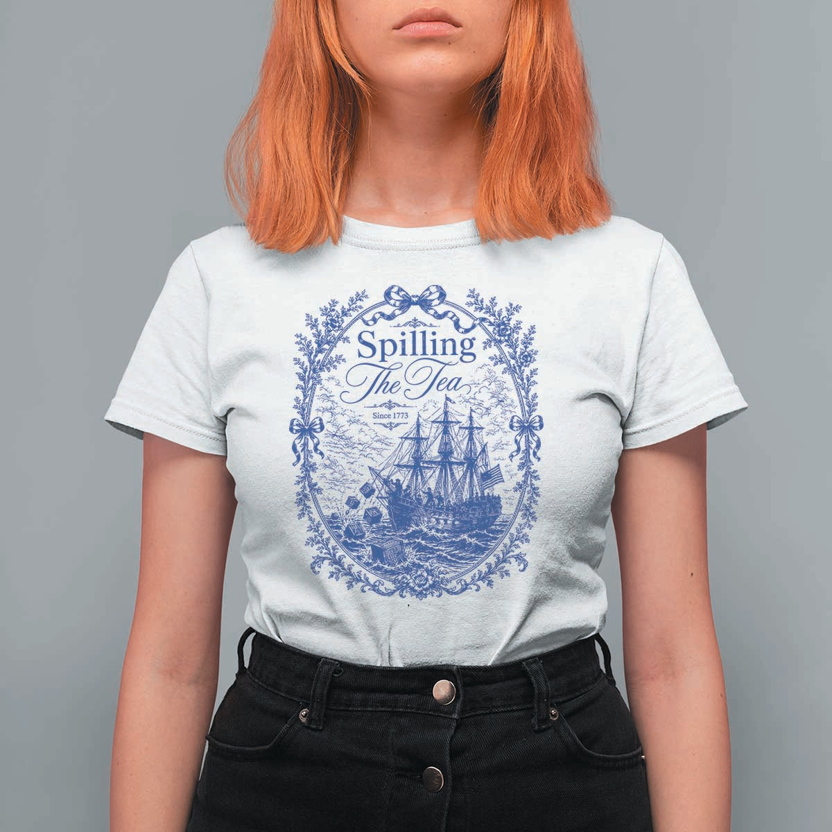 Spilling The Tea Since 1773 Boston Tea Party T Shirt For Women Funny Historical Toile Graphic American History Humor