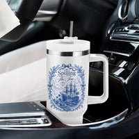 Spilling The Tea Since 1773 Boston Tea Party Tumbler With Handle Funny Historical Toile Graphic American History Humor