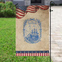 Spilling The Tea Since 1773 Boston Tea Party Patriotic Garden Flag Funny Historical Toile Graphic American History Humor