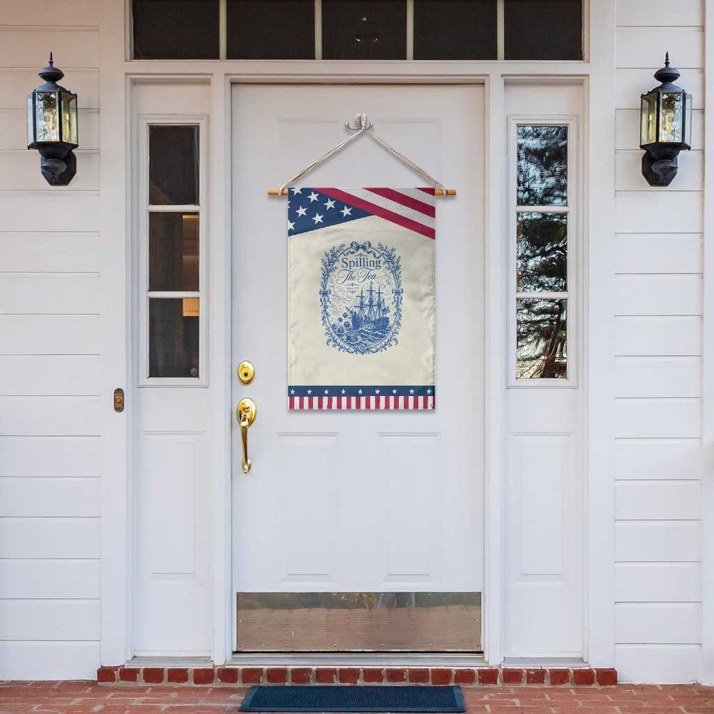 Spilling The Tea Since 1773 Boston Tea Party Patriotic Garden Flag Funny Historical Toile Graphic American History Humor
