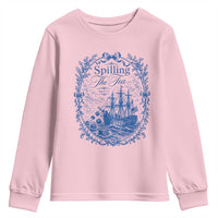 Spilling The Tea Since 1773 Boston Tea Party Youth Sweatshirt Funny Historical Toile Graphic American History Humor