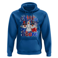 Funny Patriotic Chickens 4th of July Fireworks Hoodie Retro Chicka Boom Boom Hen Rooster Chick Graphic