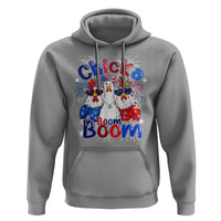 Funny Patriotic Chickens 4th of July Fireworks Hoodie Retro Chicka Boom Boom Hen Rooster Chick Graphic