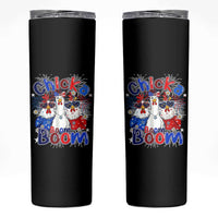 Funny Patriotic Chickens 4th of July Fireworks Skinny Tumbler Retro Chicka Boom Boom Hen Rooster Chick Graphic