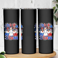 Funny Patriotic Chickens 4th of July Fireworks Skinny Tumbler Retro Chicka Boom Boom Hen Rooster Chick Graphic