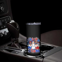 Funny Patriotic Chickens 4th of July Fireworks Skinny Tumbler Retro Chicka Boom Boom Hen Rooster Chick Graphic