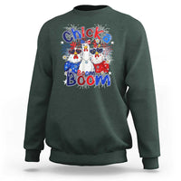 Funny Patriotic Chickens 4th of July Fireworks Sweatshirt Retro Chicka Boom Boom Hen Rooster Chick Graphic