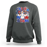 Funny Patriotic Chickens 4th of July Fireworks Sweatshirt Retro Chicka Boom Boom Hen Rooster Chick Graphic