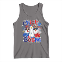 Funny Patriotic Chickens 4th of July Fireworks Tank Top Retro Chicka Boom Boom Hen Rooster Chick Graphic