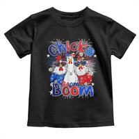 Funny Patriotic Chickens 4th of July Fireworks Toddler T Shirt Retro Chicka Boom Boom Hen Rooster Chick Graphic