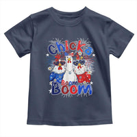 Funny Patriotic Chickens 4th of July Fireworks Toddler T Shirt Retro Chicka Boom Boom Hen Rooster Chick Graphic