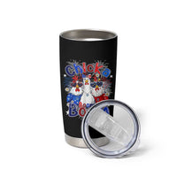 Funny Patriotic Chickens 4th of July Fireworks Tumbler Cup Retro Chicka Boom Boom Hen Rooster Chick Graphic