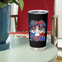 Funny Patriotic Chickens 4th of July Fireworks Tumbler Cup Retro Chicka Boom Boom Hen Rooster Chick Graphic