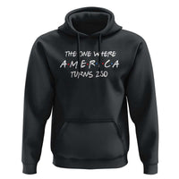 The One Where America Turns 250 Funny Sitcom Parody Hoodie Red White and Blue Dots Retro TV Show Semiquincentennial