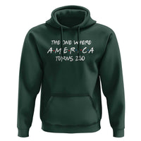 The One Where America Turns 250 Funny Sitcom Parody Hoodie Red White and Blue Dots Retro TV Show Semiquincentennial