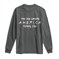 The One Where America Turns 250 Funny Sitcom Parody Long Sleeve Shirt Red White and Blue Dots Retro TV Show Semiquincentennial