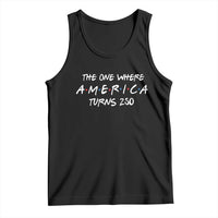 The One Where America Turns 250 Funny Sitcom Parody Tank Top Red White and Blue Dots Retro TV Show Semiquincentennial