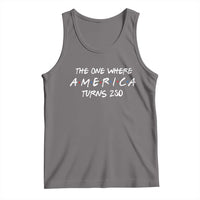 The One Where America Turns 250 Funny Sitcom Parody Tank Top Red White and Blue Dots Retro TV Show Semiquincentennial