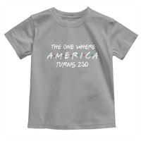 The One Where America Turns 250 Funny Sitcom Parody Toddler T Shirt Red White and Blue Dots Retro TV Show Semiquincentennial