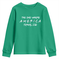 The One Where America Turns 250 Funny Sitcom Parody Youth Sweatshirt Red White and Blue Dots Retro TV Show Semiquincentennial