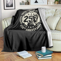 USA 250th Anniversary Statue of Liberty Vintage Crest Throw Blanket Celebrating Freedom 1776 to 2026 Semiquincentennial