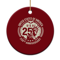 USA 250th Anniversary Statue of Liberty Vintage Crest Ceramic Ornament Celebrating Freedom 1776 to 2026 Semiquincentennial