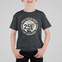 USA 250th Anniversary Statue of Liberty Vintage Crest T Shirt For Kid Celebrating Freedom 1776 to 2026 Semiquincentennial