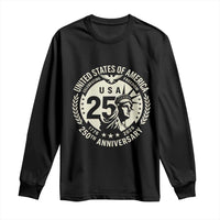 USA 250th Anniversary Statue of Liberty Vintage Crest Long Sleeve Shirt Celebrating Freedom 1776 to 2026 Semiquincentennial