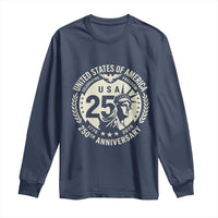 USA 250th Anniversary Statue of Liberty Vintage Crest Long Sleeve Shirt Celebrating Freedom 1776 to 2026 Semiquincentennial
