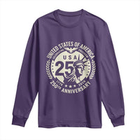 USA 250th Anniversary Statue of Liberty Vintage Crest Long Sleeve Shirt Celebrating Freedom 1776 to 2026 Semiquincentennial