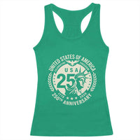 USA 250th Anniversary Statue of Liberty Vintage Crest Racerback Tank Top Celebrating Freedom 1776 to 2026 Semiquincentennial
