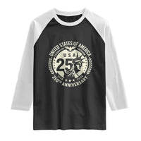 USA 250th Anniversary Statue of Liberty Vintage Crest Raglan Shirt Celebrating Freedom 1776 to 2026 Semiquincentennial
