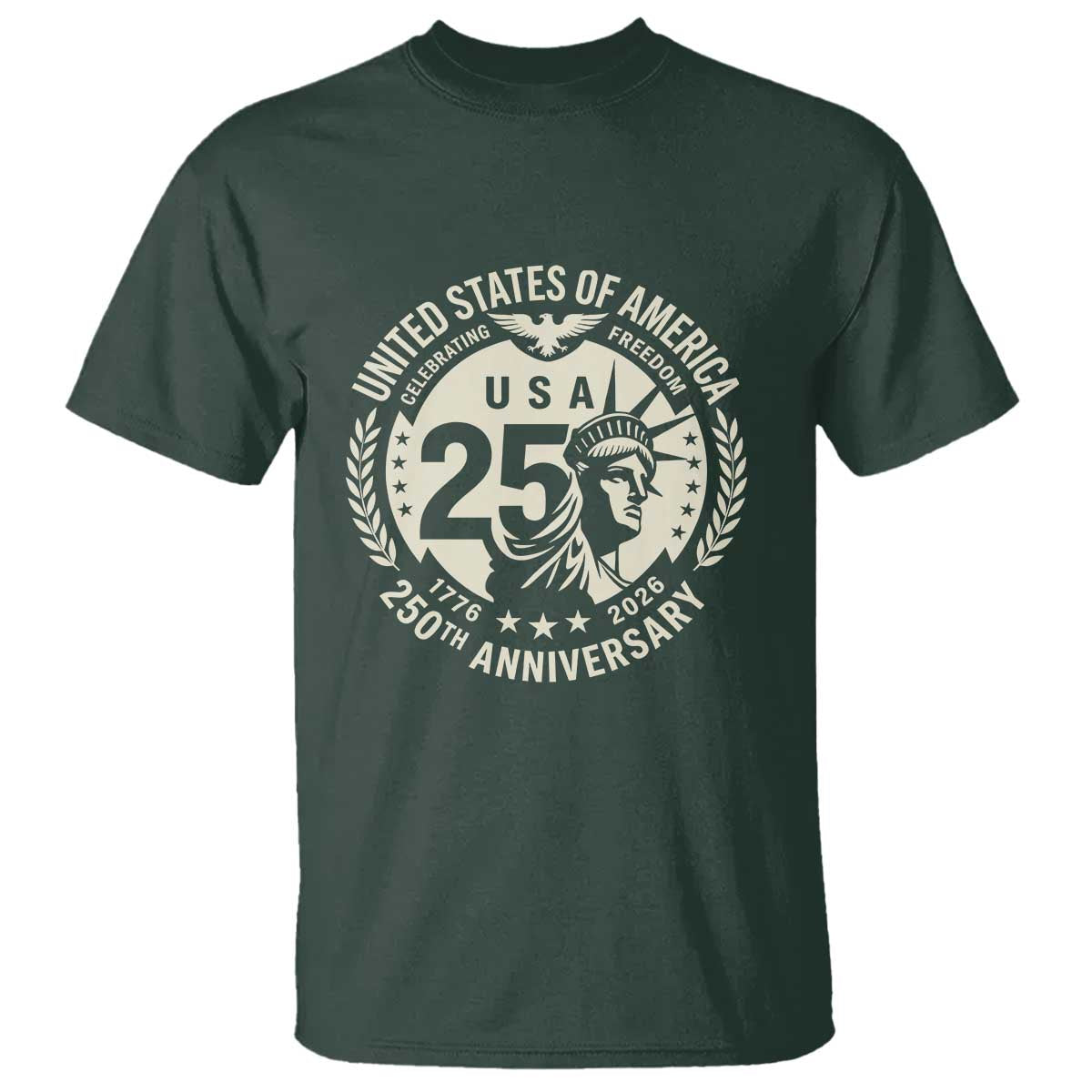 USA 250th Anniversary Statue of Liberty Vintage Crest T Shirt Celebrating Freedom 1776 to 2026 Semiquincentennial