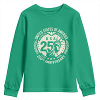 USA 250th Anniversary Statue of Liberty Vintage Crest Youth Sweatshirt Celebrating Freedom 1776 to 2026 Semiquincentennial