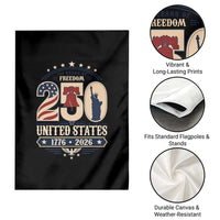 250 Years of Freedom Liberty Bell and Statue of Liberty Graphic Garden Flag 1776 2026 US Pride American Flag Graphic Emblem