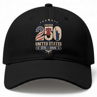 250 Years of Freedom Liberty Bell and Statue of Liberty Graphic Baseball Cap 1776 2026 US Pride American Flag Graphic Emblem