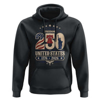 250 Years of Freedom Liberty Bell and Statue of Liberty Graphic Hoodie 1776 2026 US Pride American Flag Graphic Emblem